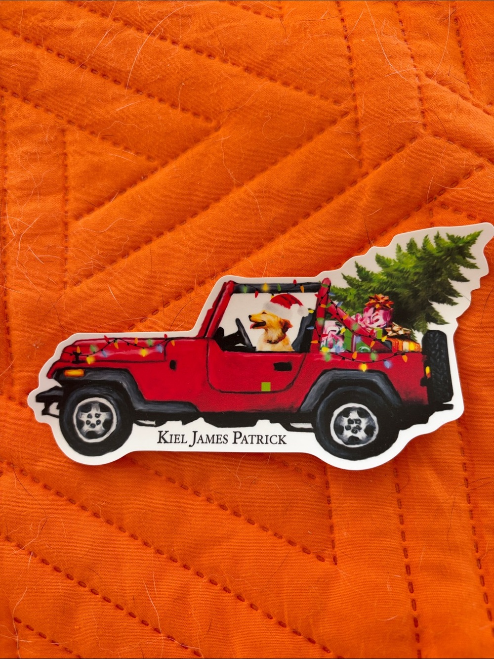 Kiel James Patrick Christmas Dog Jeep Sticker